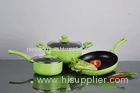 Green 5Pcs Aluminum Nonstick Cookware Set With Ceramic Coating