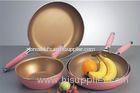 Golden Ceramic Stamped Nonstick Cookware Set With Induction Bottom