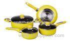 Yellow 7pcs Stamped Nonstick Cookware Set With Induction Bottom