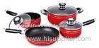 7pcs Red Nonstick Cookware Set , Multifunction Pot And Pan Sets