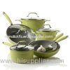 10 Pcs Green Aluminum Forged Non Stick Pan Set Kitchen Ware