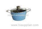 Forged Powder Coating Nonstick Sauce Pan With Glass Lid , s/s Handle