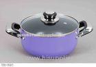 Purple Non Stick Sauce Pot , Aluminum Nonstick Stamped Casserole