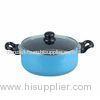 Blue 16cm Stamped Non Stick Sauce Pot With Induction Bottom