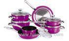 Purple Forged Nonstick Pan Set , 10pcs Induction Cookware Set