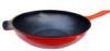 Die-Casting Nonstick Wok Pan With Red Marble / Powder Coating