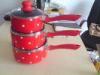 Aluminum Non Stick Milk Pan With Red Dot , Bakelite / Plastic Handle