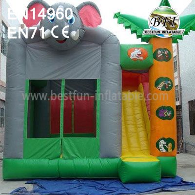 Commercial Inflatable Elephant Castle with Slide