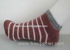 Colorful Winter Striped Wool Socks , Acrylic Mens Ankle Socks for Ladies