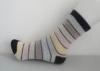 Mix Colorful Striped Wool Socks , Winter Ladies Socks with Single Needle
