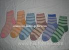Colorful Knitted Stripe Double Cylinder Socks With Single Needle for Ladies