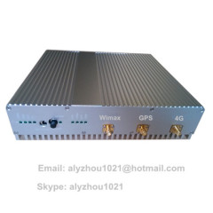 20W 8 antennas Wimax 4G GSM 3G Wifi GPS jammer block isolator shield, with car charger