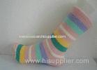 Comfortable Stripe Ladies Cashmere Socks , Warm Women Crew Socks for Sports