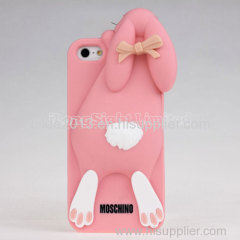 New arrival cute Moschino rabbit silicone case for iPhone 5/5s