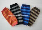 Custom Stripe Knitted Arm Warmer , Eco-friendly Long Fingerless Gloves For Winter