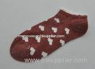 Softness Red + White Knitted Cotton Short Ankle Cut Socks For Girls / Children
