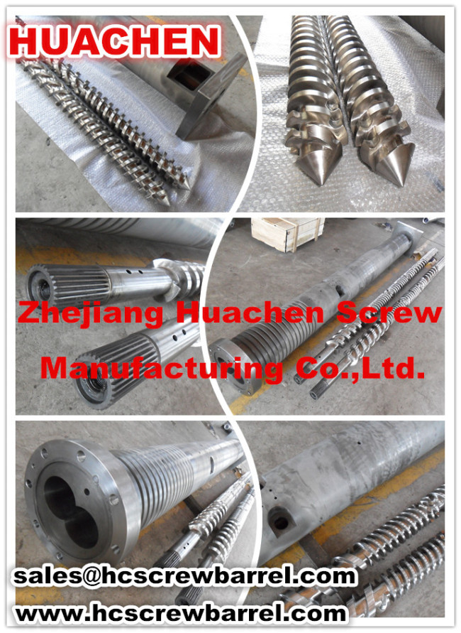 Twin parallel screw barrel