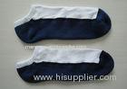 120N Men's Sports Short Ankle Socks , White + Grey Athletic Sox for Autumn / Spring
