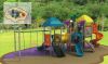 combined slide and outdoor playground equipment