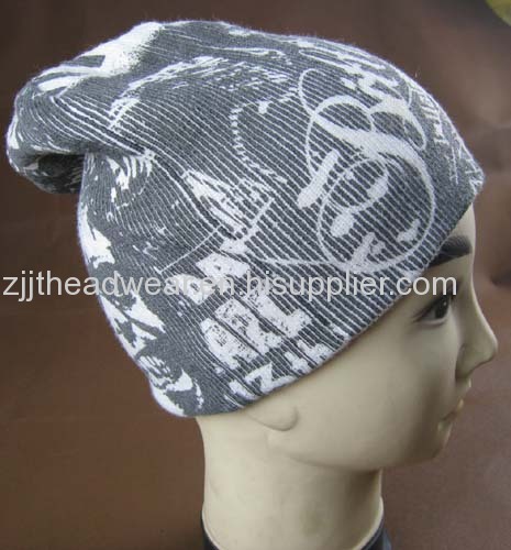 fashion full print knitted hat