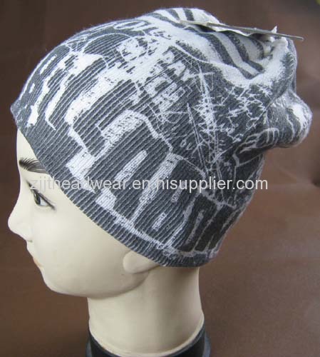 fashion full print knitted hat