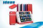Goatskin PU Apple iPhone Mini Leather Case Stand Cover , Red