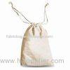 White Drawstring 100% Organic Cotton Bags with Customized Logo