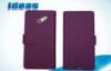 Purple Huawei Ascend P6 Mobile Phone Leather Case Wallet , Anti scratch