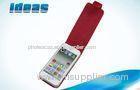 Genuine Vertical Leather Case Phone Pouch for iPhone 5 , Red