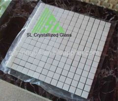 white crystallized glass, super thassos glass 2x2 cm mosaic
