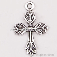 Antique silver plated small size Jesus religious metal cross