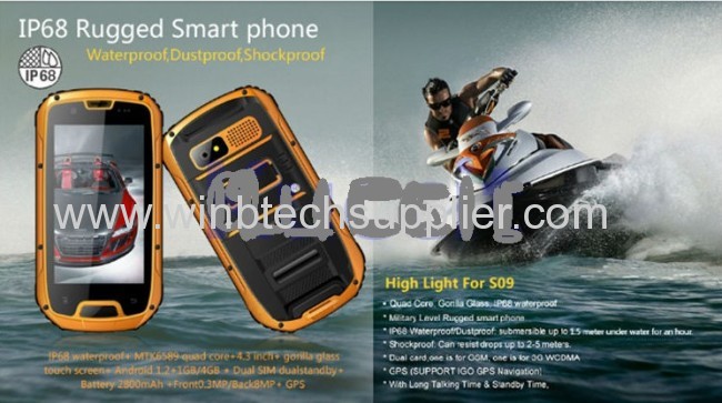 2014 New rugged phone,MTK6589 Dual Core Runbo ws09 X5 with 3G GPS WiFi