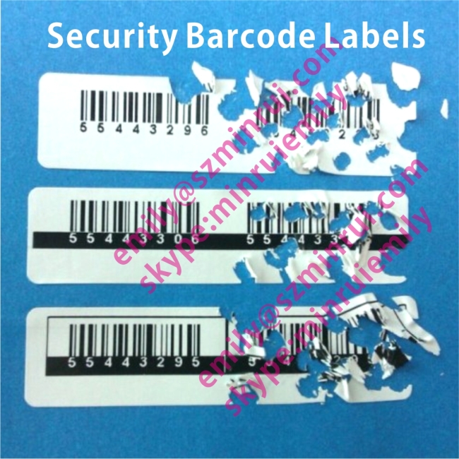 Security Barcode Labels,Tamper Evident Barcode Asset Labels,Destructible Bar Code Stickers for Assets Warranty Purpose