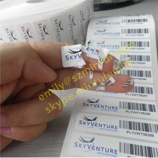 Security Barcode Labels,Tamper Evident Barcode Asset Labels,Destructible Bar Code Stickers for Assets Warranty Purpose