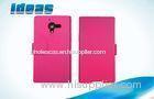 Pink PU Wallet Cell Phone Case , Sony Xperia ZL L35H Mobile Phone Leather Case