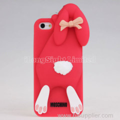 New arrival cute Moschino rabbit silicone case for iPhone 5/5s
