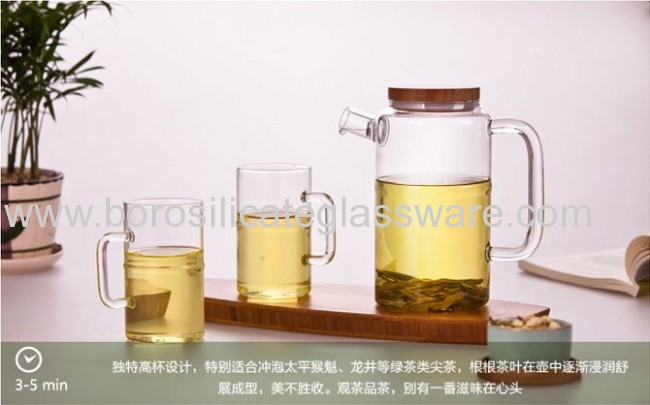 Creative Bamboo Type Mouth Blown Glass Teapots