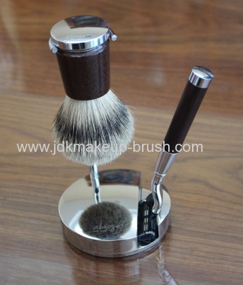 JDK Top Quality Silvertip Badger Hair Shaving Brush with Razor and stand