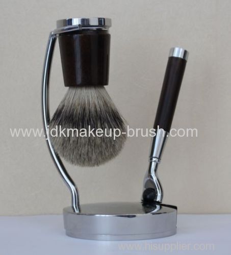 JDK Top Quality Silvertip Badger Hair Shaving Brush with Razor and stand