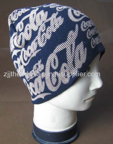 100% cotton 4 darts knitted beanie with full printing