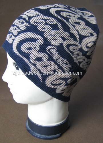 100% cotton 4 darts knitted beanie with full printing