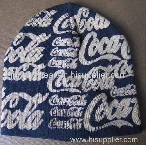 Fashion design with coca cola printing knitted hat