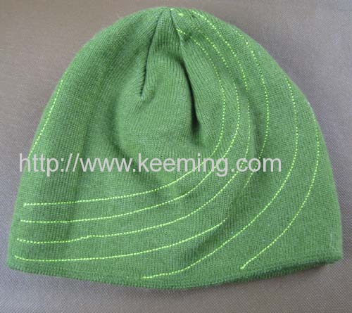 Large area embroidery knitted hat 