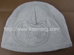 Acrylic knitted hat with fleece stripe on the reverse side