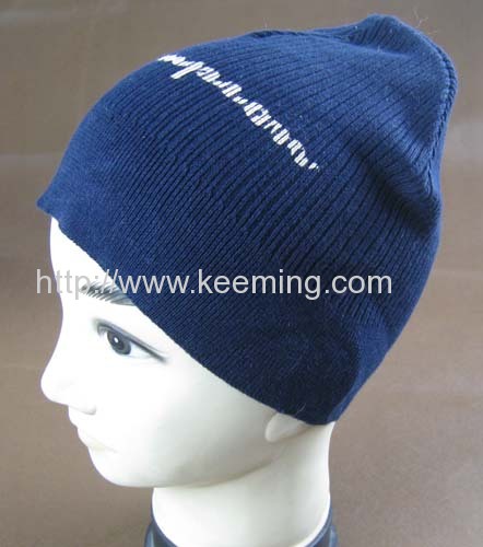 Single beanie with two different rib needle way