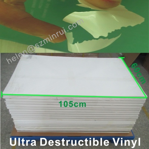 destructible vinyl label material