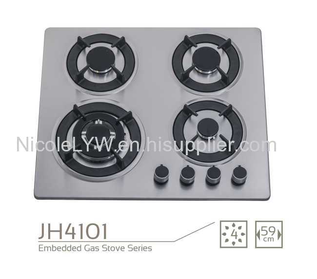 Stainless steel/black tempred glass 4 burner Gas Cooktop, gas stove for sale