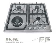 Stainless steel/black tempred glass 4 burner Gas Cooktop, gas stove for sale