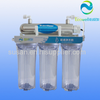 Domestic 4 stage water filter with UV sterilizer
