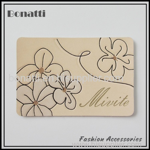 decorative charm jeans leather label for garment